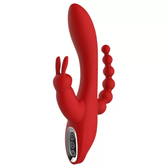 Red Revolution Hera - vibrator med 3 arme - genopladelig, vandtæt, rød