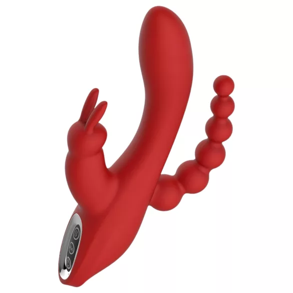 Red Revolution Hera - vibrator med 3 arme - genopladelig, vandtæt, rød