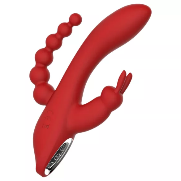 Red Revolution Hera - vibrator med 3 arme - genopladelig, vandtæt, rød