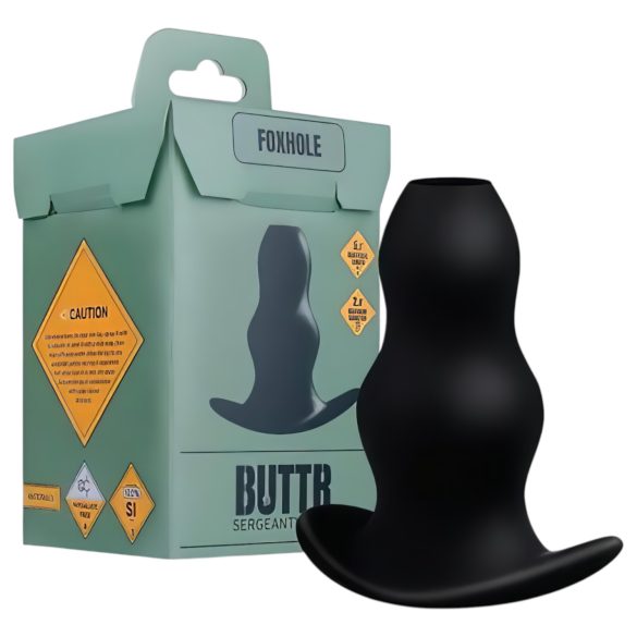 BUTTR Foxhole - hul dildo til analtøj (sort)