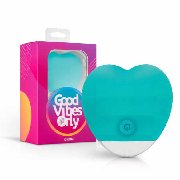 Good Vibes Oron - genopladelig, hjerteformet klitorisvibrator (turkis)