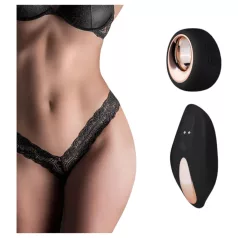   Pantyrebel - trådløs, genopladelig vibrerende sort blondetanga (S-L)