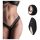 Pantyrebel - genopladelige, radiostyrede vibrerende blondetrusser - sort (S-L)