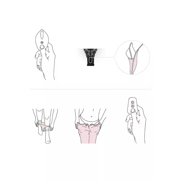 Pantyrebel - trådløs, radiostyret vibratortrusse, sort (S-L)
