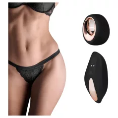   Pantyrebel - trådløs, genopladelig vibrator‑stringtrusse i sort (S-L)