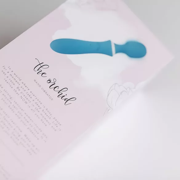 Bloom Orchid Wand - vibratorstav med massage - genopladelig - turkis