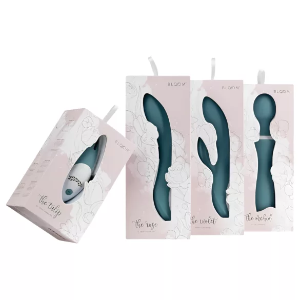 Bloom Orchid Wand - vibratorstav med massage - genopladelig - turkis