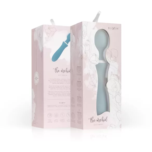 Bloom Orchid Wand - vibratorstav med massage - genopladelig - turkis