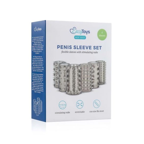Easytoys Penis Sleeve - Penismanchetsæt - Grå (6 stk)