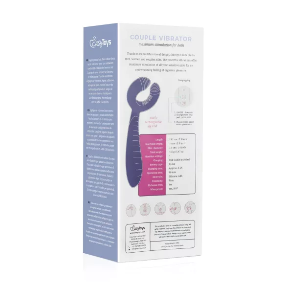 Easytoys Couple - parvibrator - genopladelig vandtæt - lilla