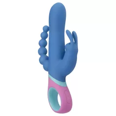   PMV20 Vice Double - trippel vibrator med rotation - silikone blå