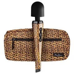 Panthra Shaka Wand - stavvibrator med batteri - leopard-sort