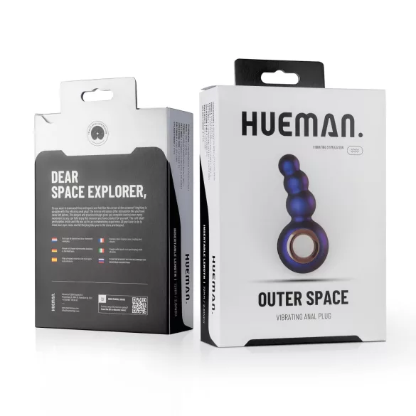 Hueman Outer Space - analvibrator med perler - genopladelig - lilla