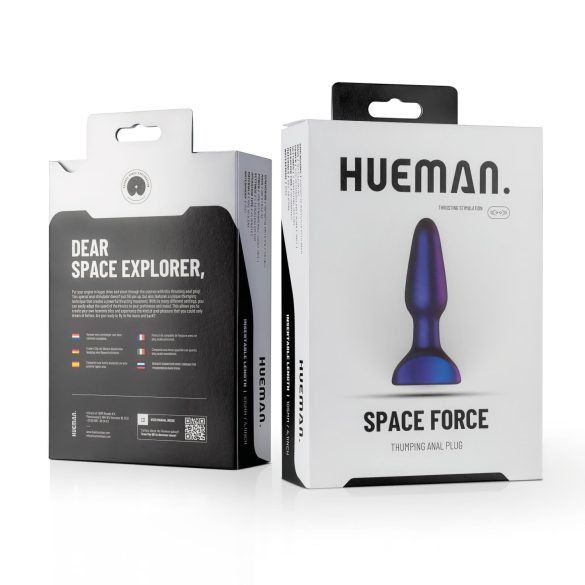 Hueman Space Force - analvibrator med stød - vandtæt - lilla