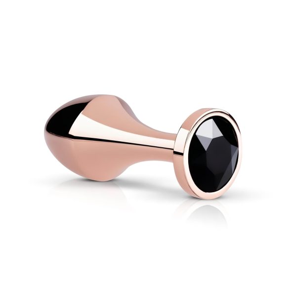 Rosy Gold Anal Plug - roseguld analpløk med sorte sten