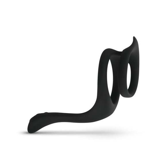 Easytoys Nydelsesring - fleksibel penis- og testikelring (sort)