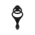 Easytoys Nydelsesring - fleksibel penis- og testikelring (sort)
