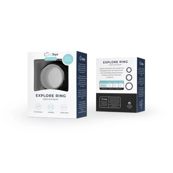 Easytoys - penisringsæt - 3 stk - sort