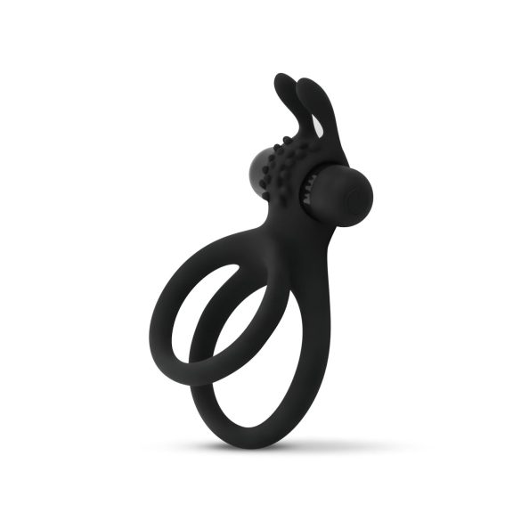 Easytoys Share Ring - vibrerende penis- og kuglering (sort)