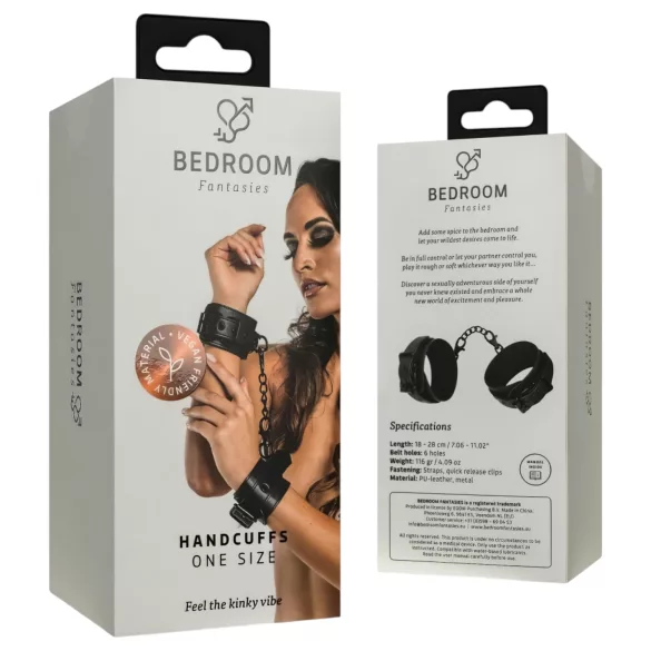 Bedroom Fantasies - håndjern med kæde - sort