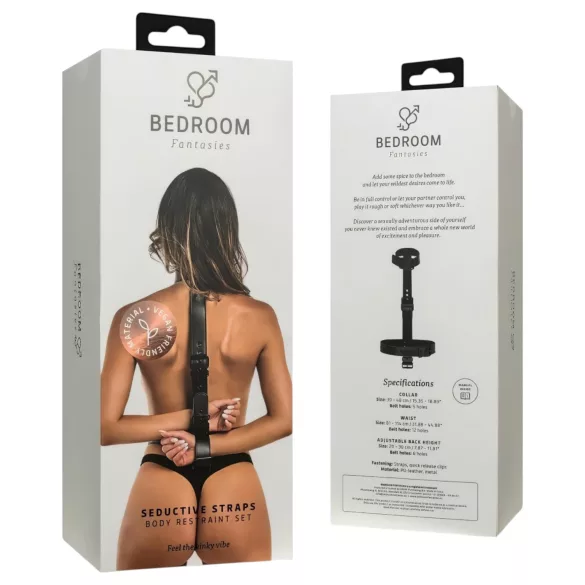 Bedroom Fantasies - BDSM båndsæt med halsbånd og manchetter - sort