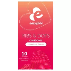 EasyGlide - kondomer med riller og dutter - 10 stk