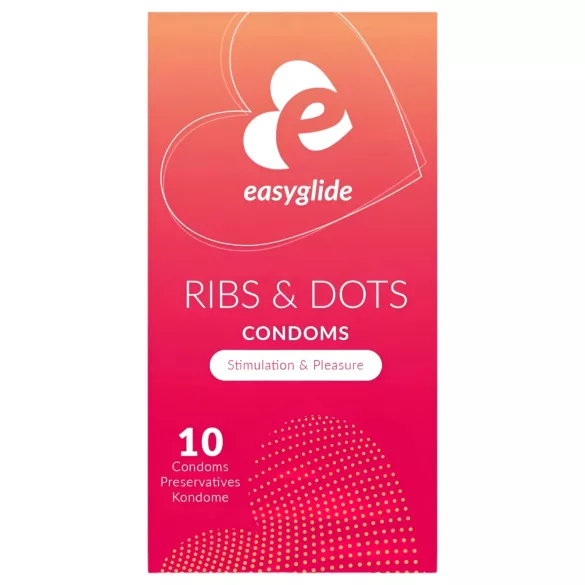 EasyGlide - kondomer med riller og dutter - 10 stk