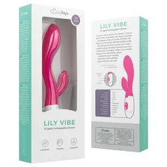   Easytoys - rabbitvibrator med klitorisarm - genopladelig silikon pink