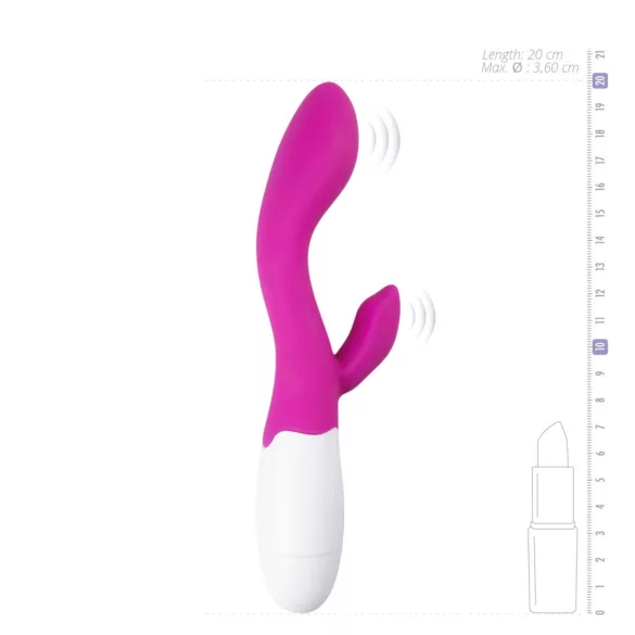 Easytoys - rabbitvibrator med klitorisarm - genopladelig silikon pink