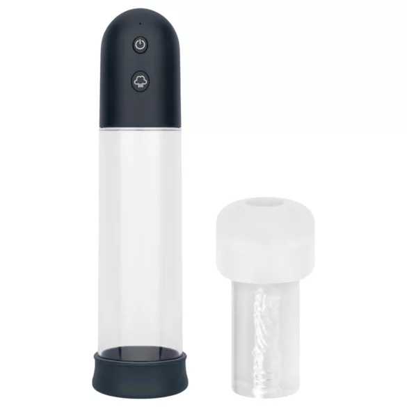 Boners - automatisk penispumpe‑masturbator (gennemsigtig‑sort)