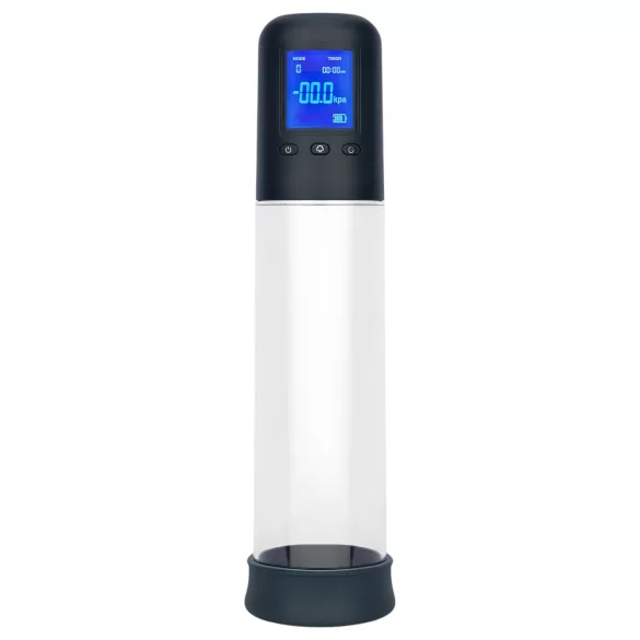 Boners - automatisk penis pumpe med LCD display - gennemsigtig/sort