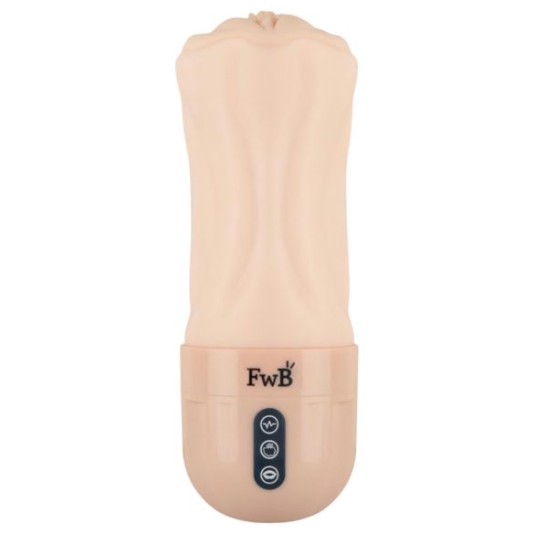 FWB - Livagtig, vibrerende, sugende kunstig vagina (naturfarve)