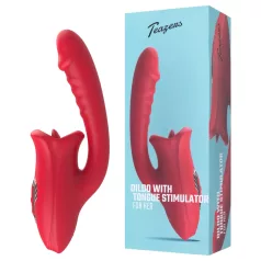   Teazers - vibrator-dildo med tungeformet klitorisstimulator (rød)