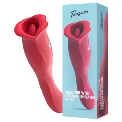   Teazers - dobbeltendet vibrator med tungestimulator til klitoris (rød)