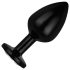 Easytoys Anal Collection - metal anal plug med sten - M (sort)