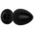 Easytoys Anal Collection - metal anal plug med sten - M (sort)