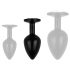 Easytoys Anal Collection - metal anal plug med sten - M (sort)
