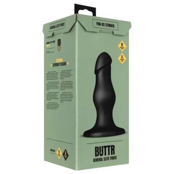 BUTTR FIM-92 - analdildo med sugekop - sort