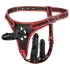 Easytoys - strap-on trusser med tredobbelt dildo - sort