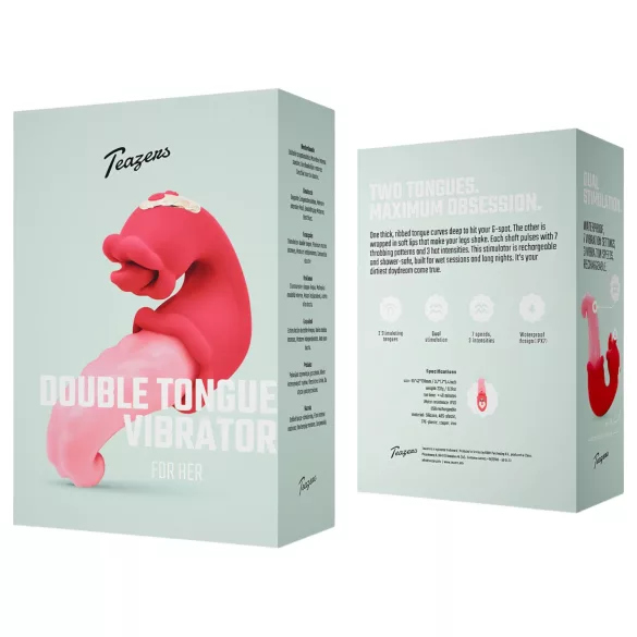 Teazers - dobbelt tungevibrator - vibrator med to tunger - pink