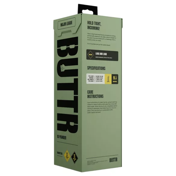 BUTTR Double Ribbed - kæmpe rillet anal plug (sort) - 26 cm