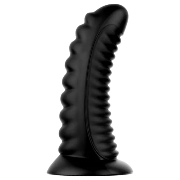 BUTTR Double Ribbed - kæmpe rillet anal plug (sort) - 26 cm