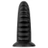 BUTTR Double Ribbed - kæmpe rillet anal plug (sort) - 26 cm
