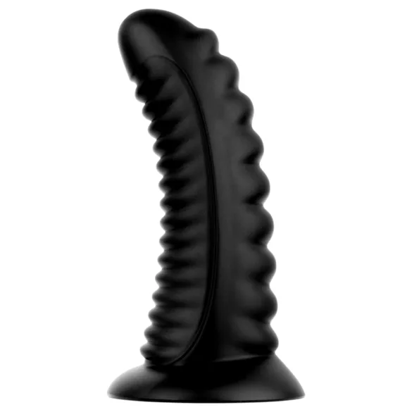 BUTTR Double Ribbed - kæmpe rillet anal plug (sort) - 26 cm
