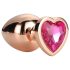 Gleaming Love - Anal plug med hjerteformet sten (rosaguld)