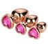 Gleaming Love hjerte-analplug sæt - rosegold (3 dele)