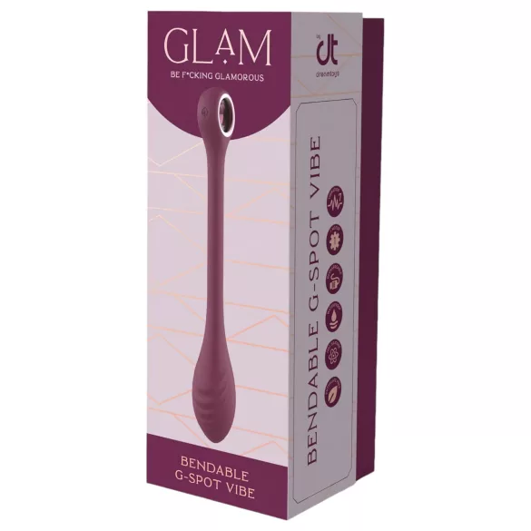 Glam - genopladelig, vandtæt og fleksibel G-punkt vibrator (lilla)