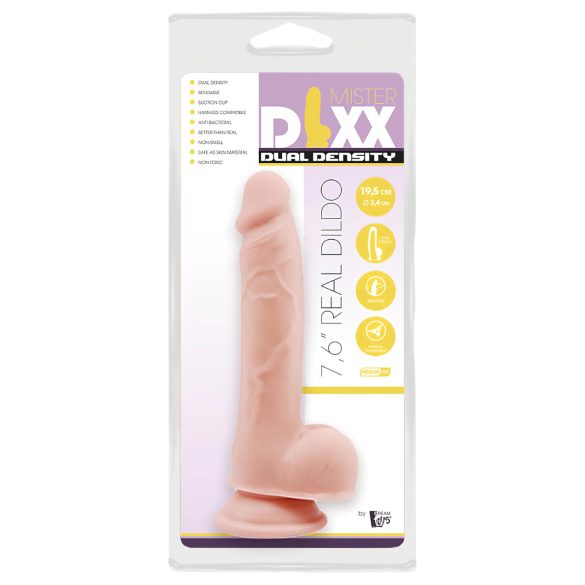 Mr. Dixx 7.6 - sugekops-dildo med pung, natur (19,5cm)