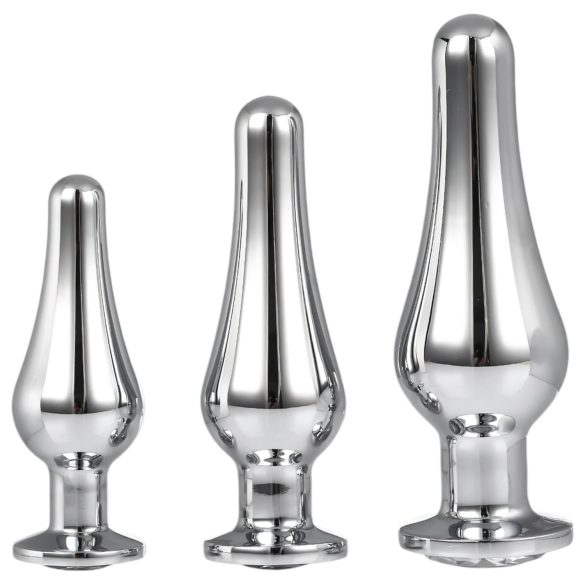 Gleaming Love - Anal Plug Sæt - Sølv (3 Stykker)
