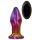 Glamour Glas - kegleformet, trådløs, farverig glas anal vibrator